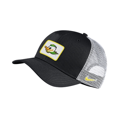 Oregon Ducks Nike Trucker Mascot Patch Hat - Black/White